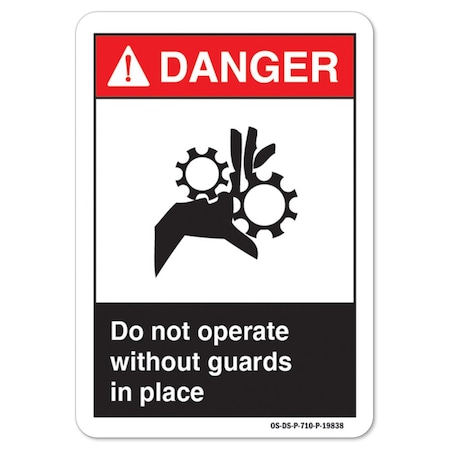 ANSI Danger, 6 Height, Aluminum